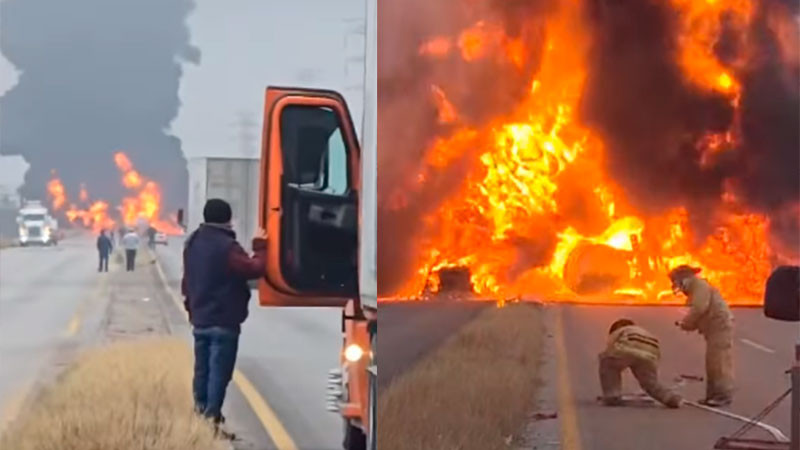 Coahuila: Cierran la carretera 57 tras explosión de una pipa de combustible  