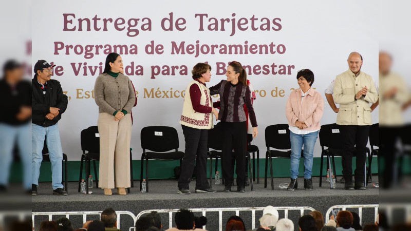 Entrega Sheinbaum 4 mil 200 tarjetas para mejoramiento de vivienda en Edomex 