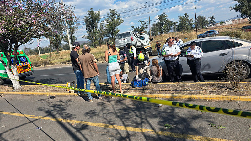 Pareja resulta lesionada al chocar con su auto contra un árbol en Zamora, Michoacán  