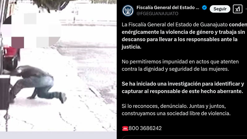 Fiscalía de Guanajuato busca a acosador de joven en Celaya 