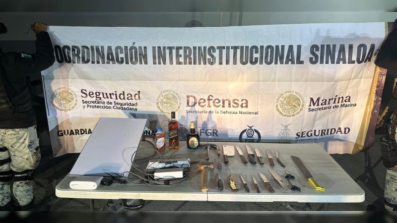 Aseguran antena Starlink de Internet satelital en penal de Aguaruto, Sinaloa: Incautan armas blancas y botellas de alcohol 