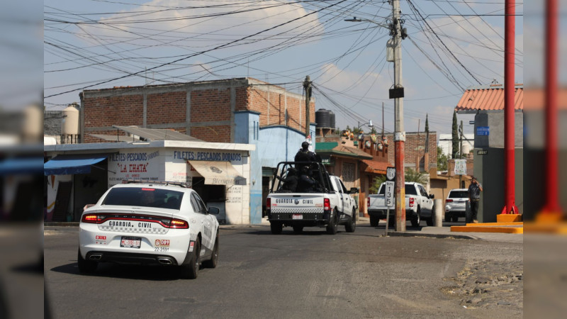 Refuerzan esquema operativo de seguridad en Queréndaro, Michoacán