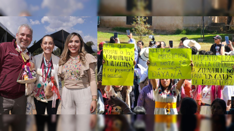 Niegan acceso con Sheinbaum, a mujeres indígenas que le organizaron su evento en Michoacán: Alcaldesa solo las usó para limpiar, denuncian 