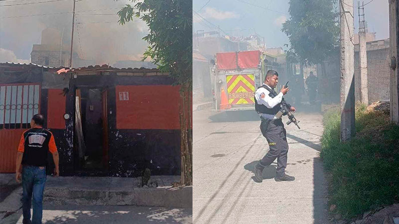 Incendio de vivienda en Morelia, Michoacán genera intensa movilización; solo hubo daños materiales  