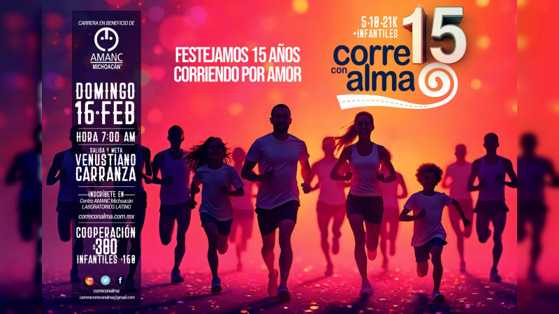 Quedan pocos lugares para la carrera "Corre con alma" 