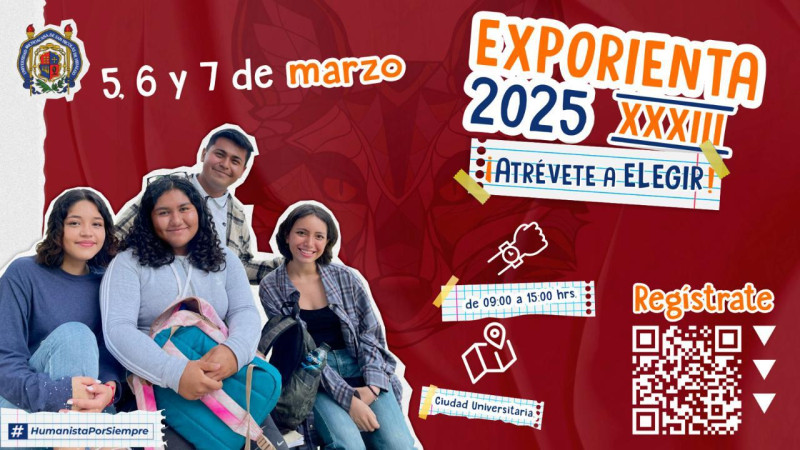 Atrévete a elegir! ExpOrienta 2025 de la UMSNH se realizará del 5 al 7 de marzo