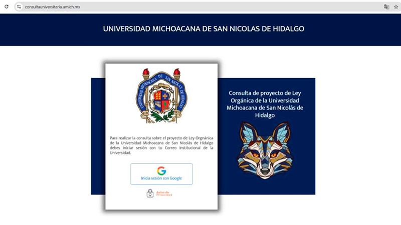 A unas horas de la operación de la plataforma para la Consulta de la propuesta de reforma a la Ley Orgánica de la UMSNH, se contabilizan más de dos mil 200 registros  