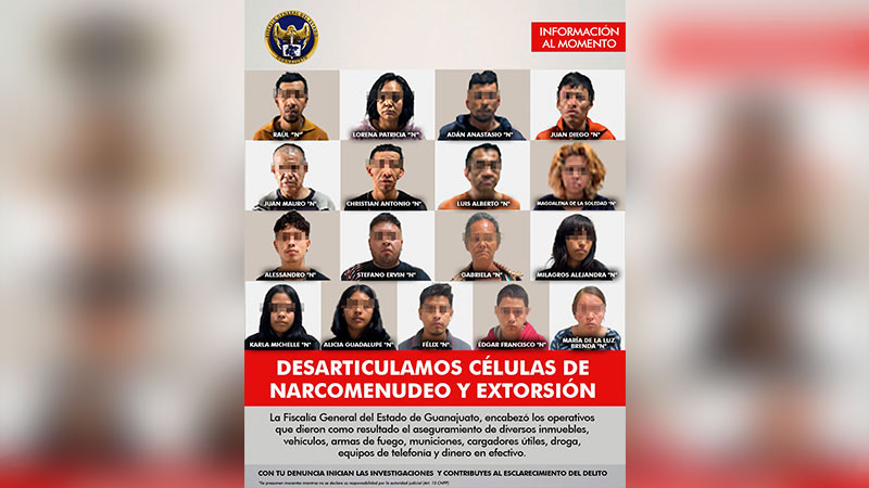 Logra la FGE de Guanajuato desarticular diversas células criminales  