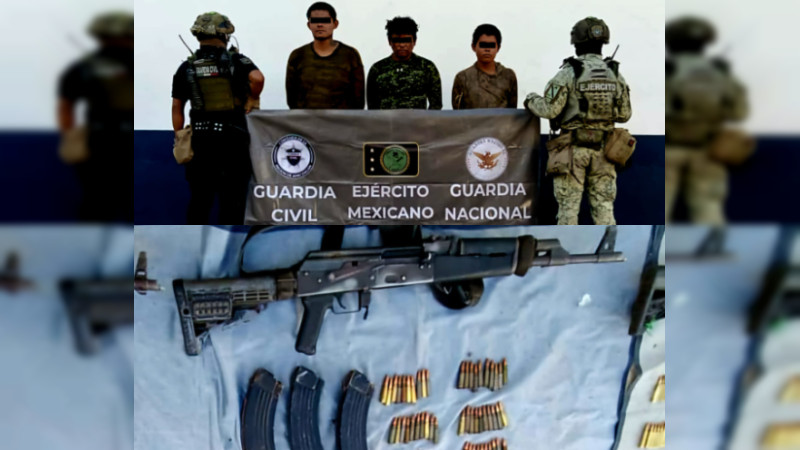 Capturan a tres presuntos criminales en Apatzingán, Michoacán durante operativo conjunto 