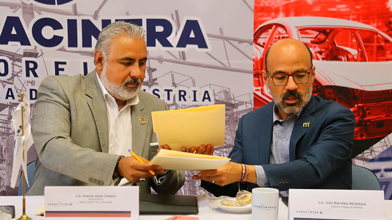 Renuevan Canacintra Morelia y Colegio de Morelia convenio por el fortalecimiento de la industria 