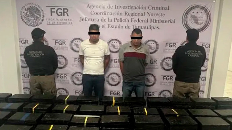 Caen dos hombres con 700 kilos de estupefacientes, en Tamaulipas 