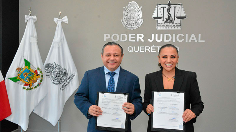 Firman convenio de colaboración Poder Judicial del Estado de Querétaro y el Sistema Municipal DIF Querétaro  