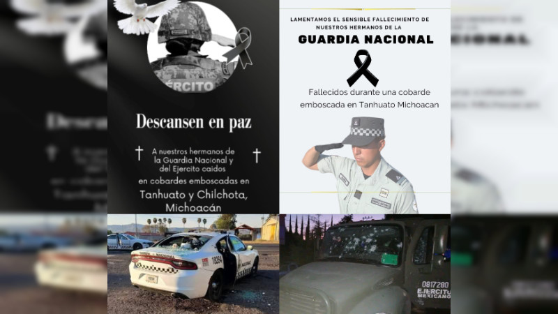 Identifican a tres de los cinco militares abatidos el domingo en ataques en Michoacán 