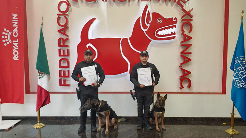 Federación Canófila Mexicana reconoce a perros de la Policía Estatal de Querétaro 