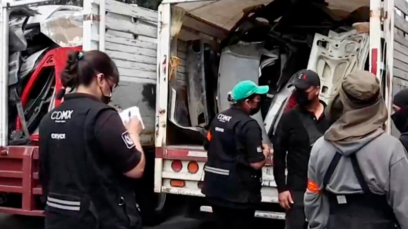 Decomisan 17.5 toneladas de autopartes robadas en CDMX 