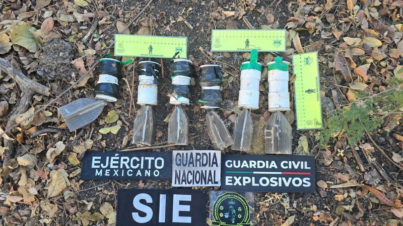 Aseguran seis artefactos explosivos en Buenavista, Michoacán 